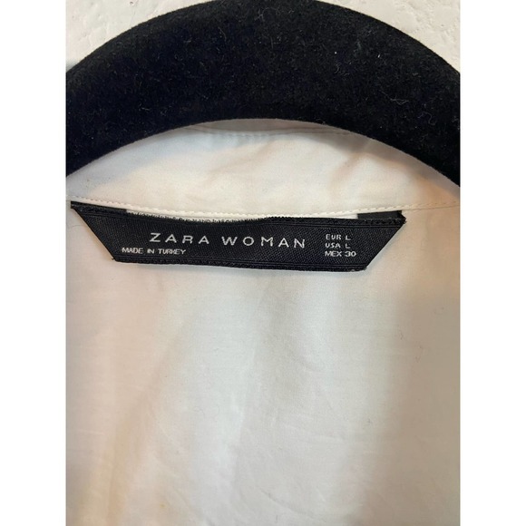 Zara asymmetric western ruffle long sleeve blouse with tassle detail size L - Picture 2 of 8